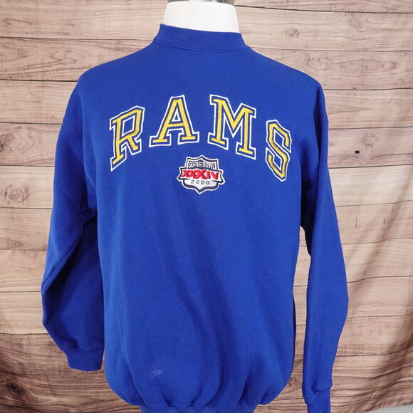 VINTAGE ST LOUIS RAMS SUPER BOWL XXXIV 34 2000 EMBROIDERED SWEATSHIRT SZ L PUMA - Picture 2 of 7